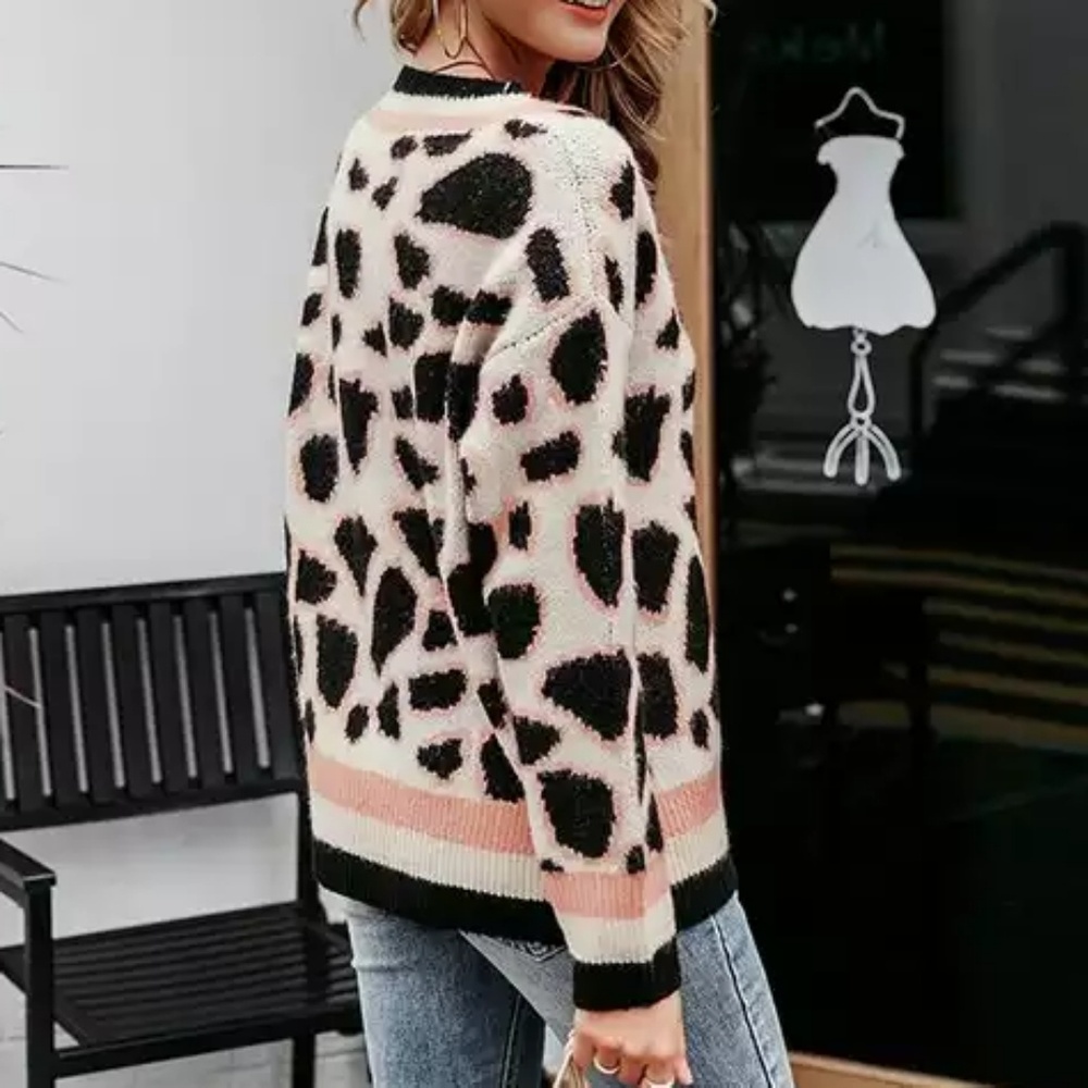 MELODY Leopard Sweater Cardigan - Picture 2 of 7
